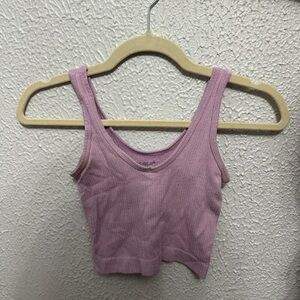 Urban Outfitters Pink Asymmetrical Crop Tank Top